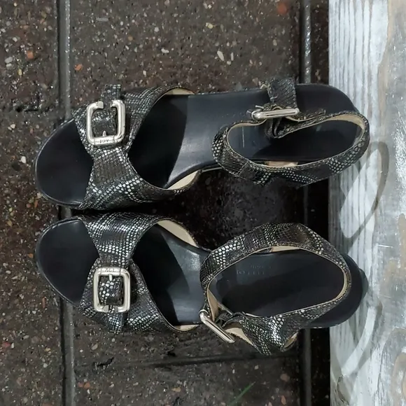 AGL SNAKE PRINT PLATFORM SANDALS SIZE 36 ROLLER COASTERS ITALY ATTILIO