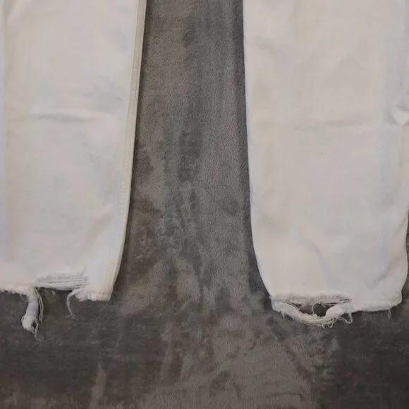 Agolde 90's mid rise loose jean women's 25 cloudburst white denim distressed