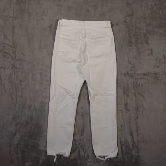 Agolde 90's mid rise loose jean women's 25 cloudburst white denim distressed