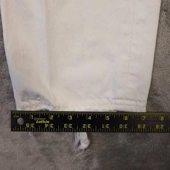 Agolde 90's mid rise loose jean women's 25 cloudburst white denim distressed