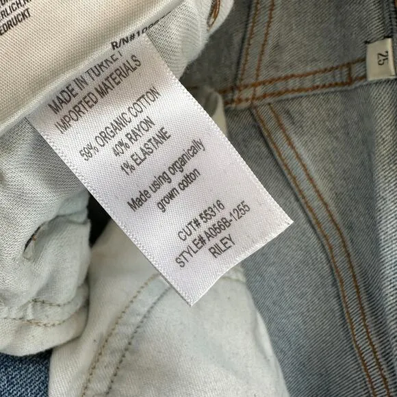 AGOLDE Riley High Rise Straight Crop Blue Jeans Size 25