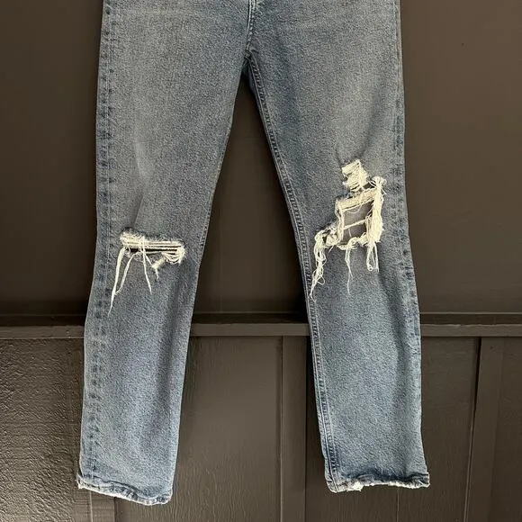 AGOLDE Riley High Rise Straight Crop Blue Jeans Size 25