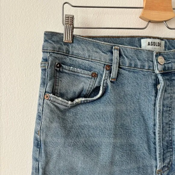 AGOLDE Riley High Rise Straight Crop Jeans in Whiplash