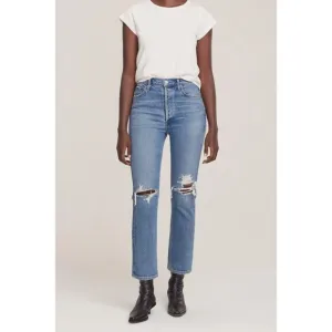 AGOLDE Riley High Rise Straight Crop Jeans in Whiplash