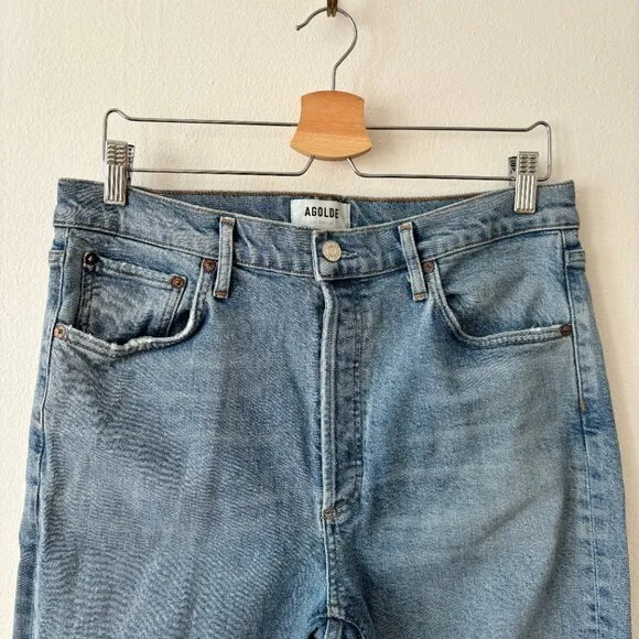 AGOLDE Riley High Rise Straight Crop Jeans in Whiplash