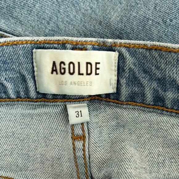 AGOLDE Riley High Rise Straight Crop Jeans in Whiplash