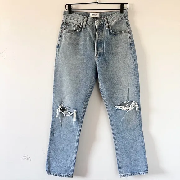 Agolde Riley Straight Crop Jean Escalate Size 26