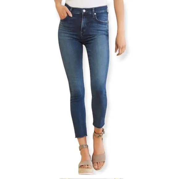 Agolde Sophie High Rise Skinny Crop Jeans Raw Hem Size 28