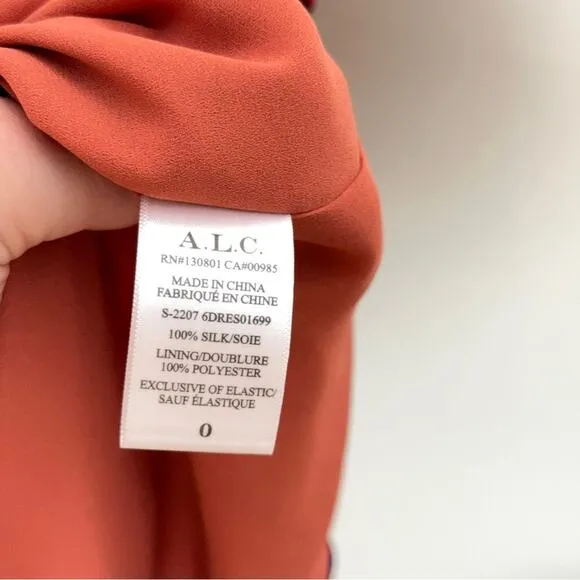 A.L.C. Cory Paisley High-Neck Mini Dress in Pink Cobalt Multi {2C21}