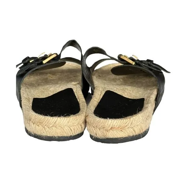 ALDO Buckle Black Sandal with Espadrille Sole NWT