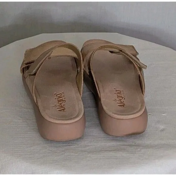Alegria Bryce Sz 38 US 8 Women's Double Strap Rose Gold Metallic Sandals Slides