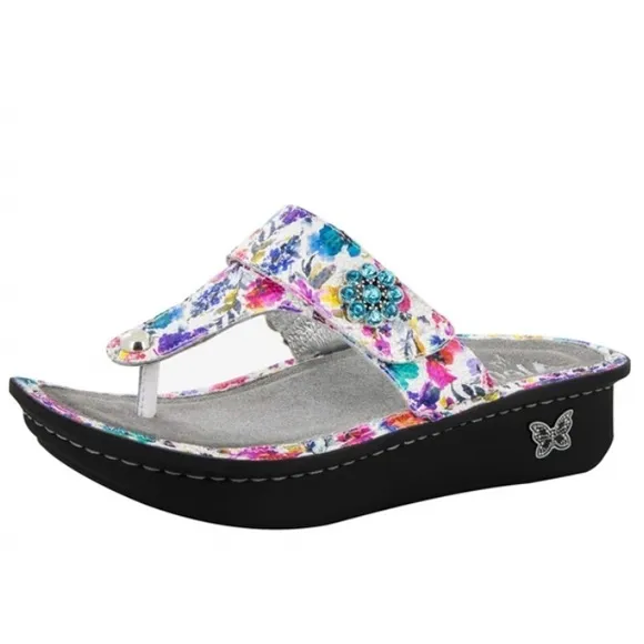Alegria Carina Floral Perennial Crackle Platform Comfort Sandals Size EU…