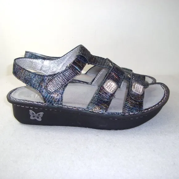 Alegria Iridescent Kleo Glimmer Glam Gladiator Sandals Size 38 (7.5)