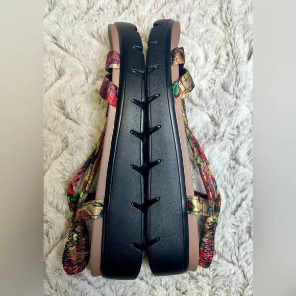 Alegria ROZ Get Away Satin Floral Embellished  Bohemian Sandals Size 39EU 8.5US