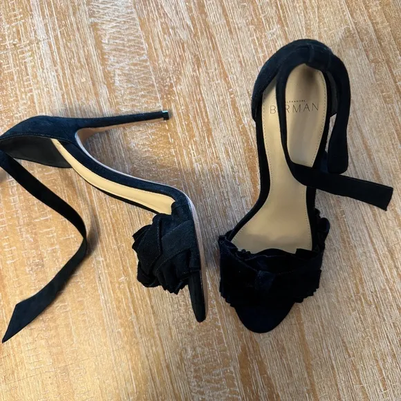 Alexandre Birman Black Suede Lupita Heeled Sandals