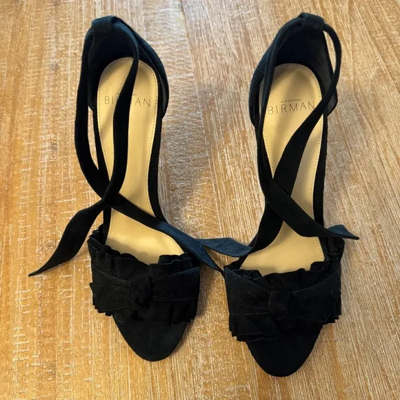 Alexandre Birman Black Suede Lupita Heeled Sandals