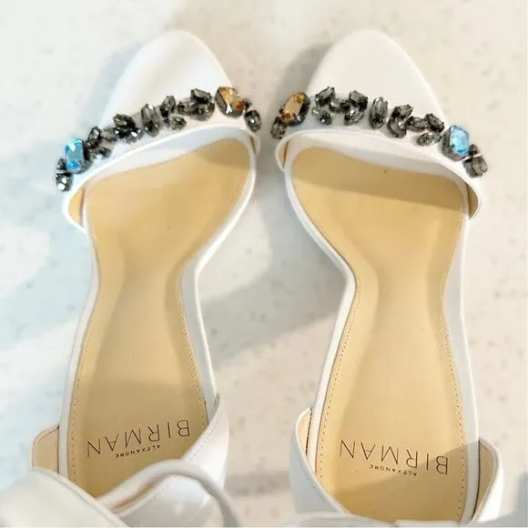 Alexandre Birman Clarita Jeweled Stiletto Heel Sandals White Bridal