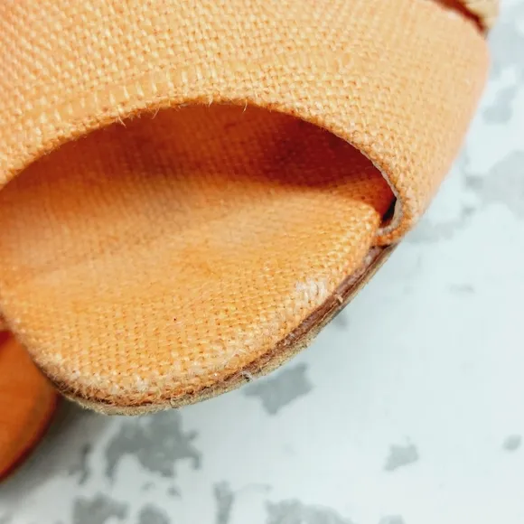 Alexandre Birman Orange Fabric Woven Strappy Heeled Sandals M1003