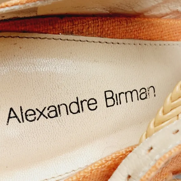Alexandre Birman Orange Fabric Woven Strappy Heeled Sandals M1003
