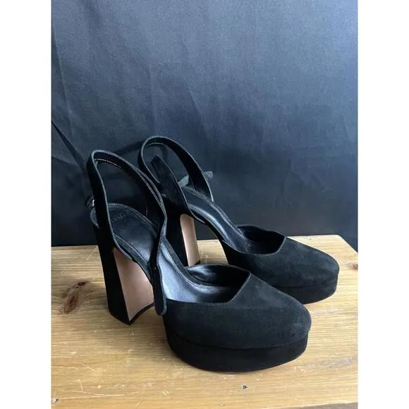 Alexandre Birman Vita Black Suede 4.75&quot; Platform Heel Sandals EUR 40/US 9.5 $695
