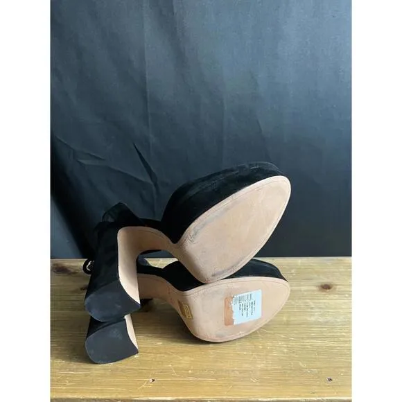 Alexandre Birman Vita Black Suede 4.75&quot; Platform Heel Sandals EUR 40/US 9.5 $695