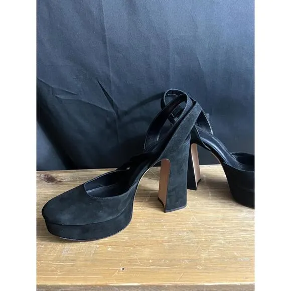 Alexandre Birman Vita Black Suede 4.75&quot; Platform Heel Sandals EUR 40/US 9.5 $695