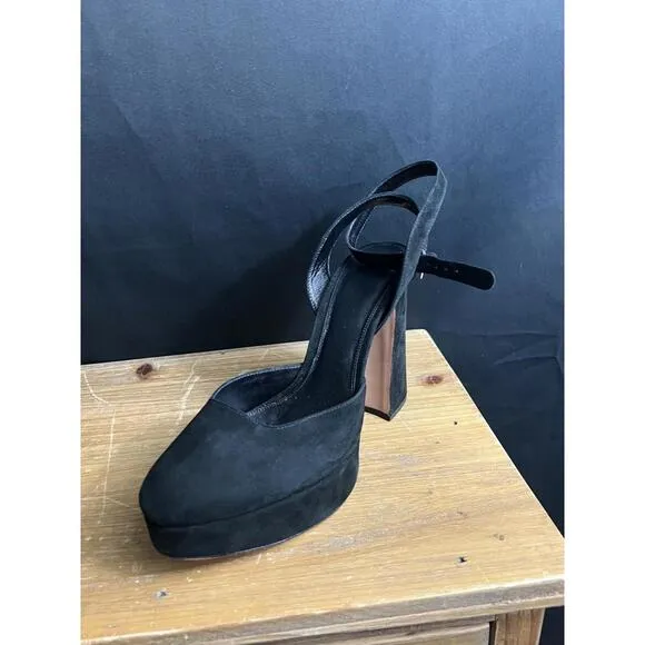 Alexandre Birman Vita Black Suede 4.75&quot; Platform Heel Sandals EUR 40/US 9.5 $695