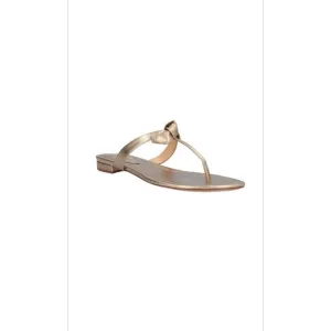Alexandre Birman Women’s Toe Thong Sandals Gold Leather Size 37.5