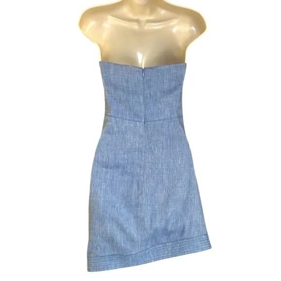 ALEXIS TATYANA STRAPLESS CHAMBRAY MINI DRESS Size XS