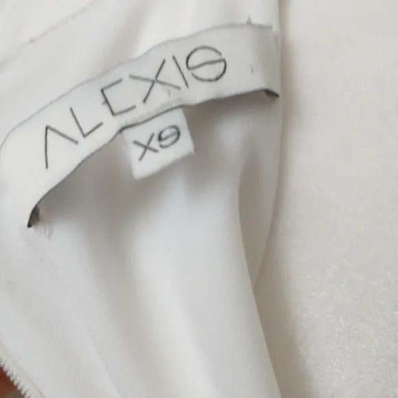 Alexis white ruffled a-line shift dress XS