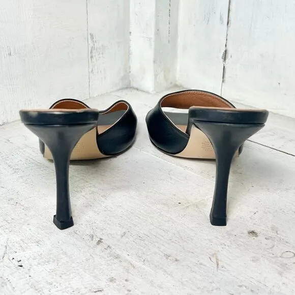 Alias ​​Mae Leni Leather Slip On Wide Strap Mule Heels Black Women's Size 40 / 9