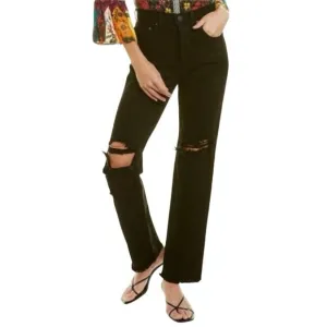 Alice   Olivia High Rise Loose Fit Boyfriend Jeans Black Distressed EUC 26