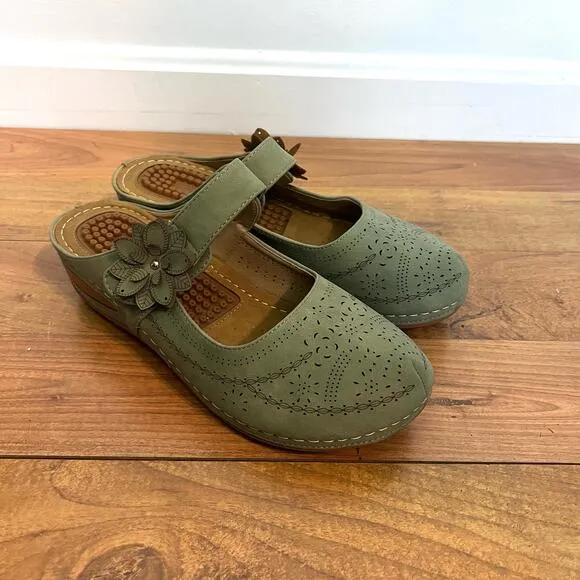 Alicegana Women's Mules Sandals Summer Slip On Clog With Arch Support Size 42 EU