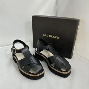All Black Chunky Leather Sandals (7)