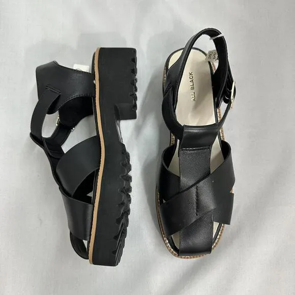 All Black Chunky Platform Sandals (7)