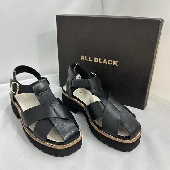 All Black Chunky Platform Sandals (7)