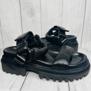 All Saints AllSaints Black Leather Chunky Sandals Size 39