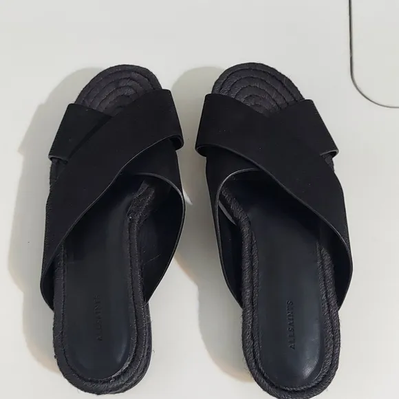 All Saints Harlem Platform Sandals Black Size 37