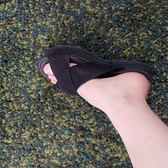 All Saints Harlem Platform Sandals Black Size 37