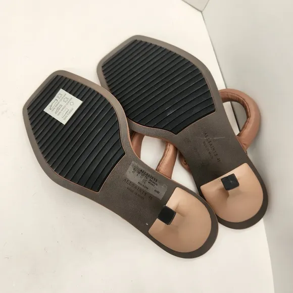 All Saints sandals women's 11 tan leather Ava heels padded puffy strap new $285