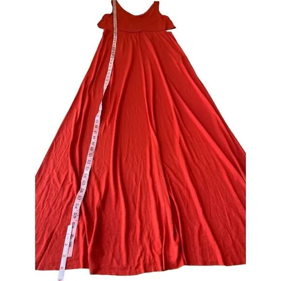 ALLSAINTS Red Helena Popover Maxi Dress