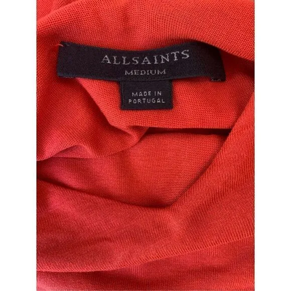 ALLSAINTS Red Helena Popover Maxi Dress