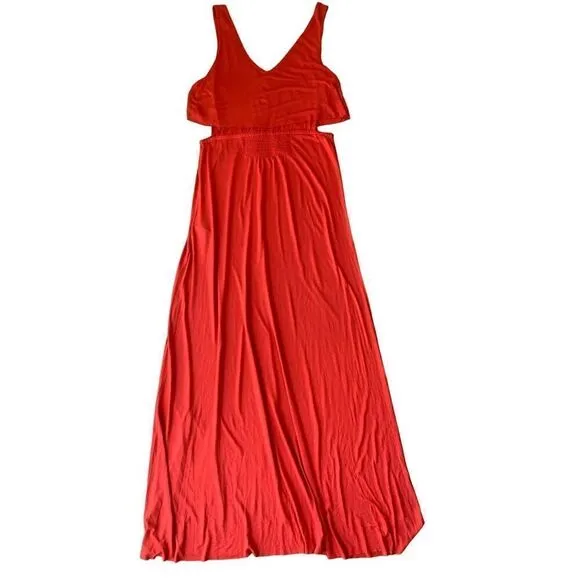 ALLSAINTS Red Helena Popover Maxi Dress