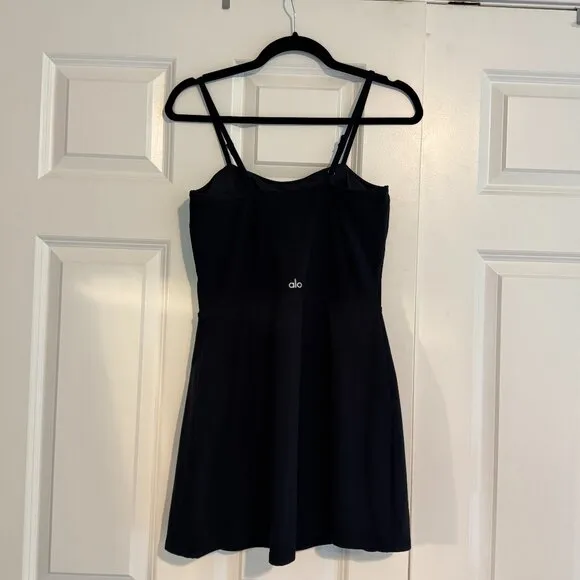 Alo Soft Courtside Tennis Dress Black Sz M