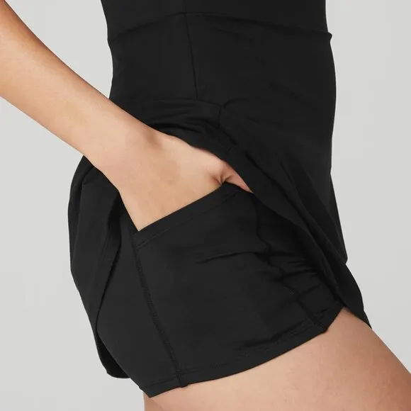 Alo Soft Courtside Tennis Dress Black Sz M