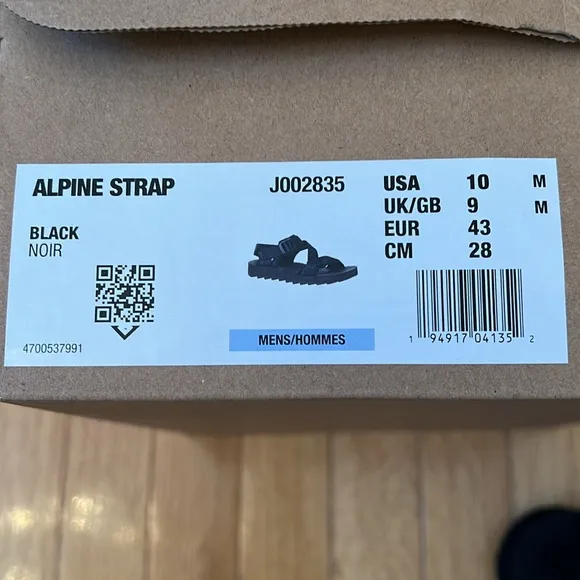 Alpine strap black sandals
