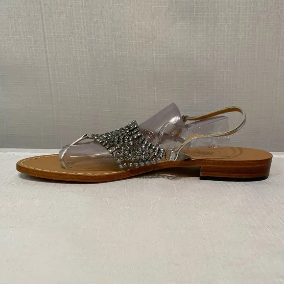 Amedeo Canfora Capri Rhinestone Thong Sandals Size 10