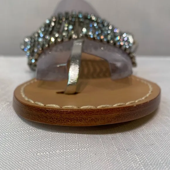 Amedeo Canfora Capri Rhinestone Thong Sandals Size 10