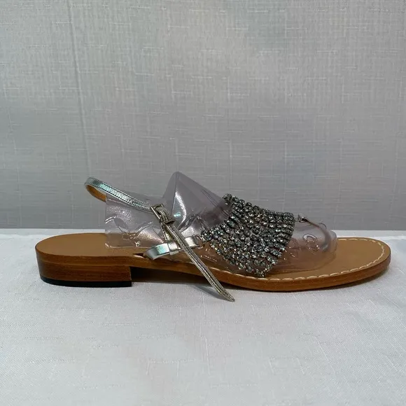 Amedeo Canfora Capri Rhinestone Thong Sandals Size 10