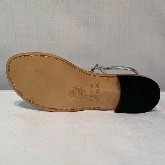 Amedeo Canfora Capri Rhinestone Thong Sandals Size 10